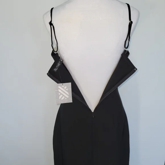 NWT Anthropologie/ Blithe LA Maxi Black Wedding Formal Embellish Dress Sz Medium - Picture 9 of 15